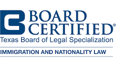 Logo of Board Certified texas board of legal specialization by immigration and nationality law